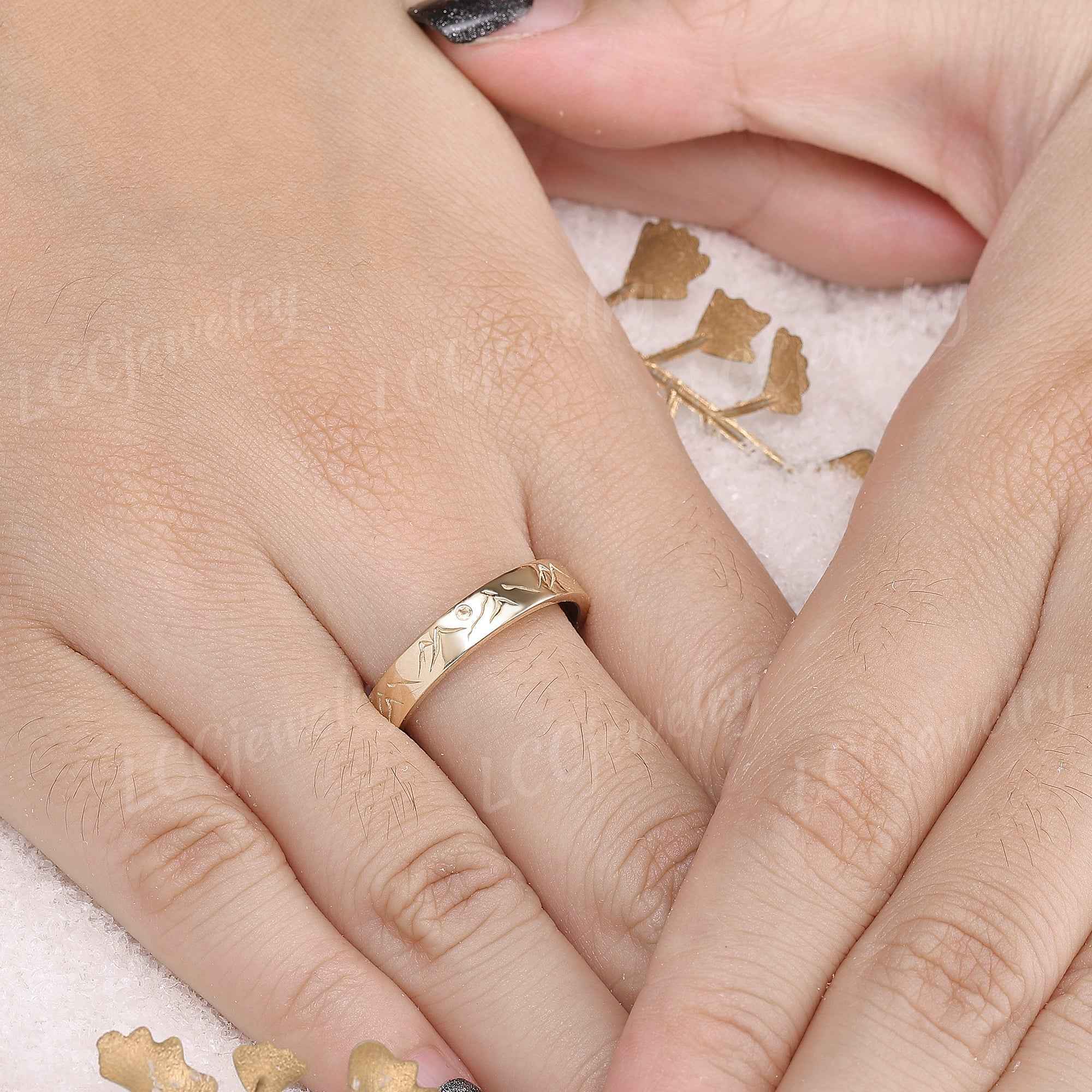 Sea Inspired | Wave Pattern Design Wedding Band Ocean