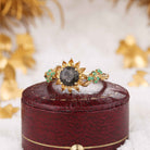 LCCjewelry | Black Rutilated Quartz Sunflower Engagement Ring
