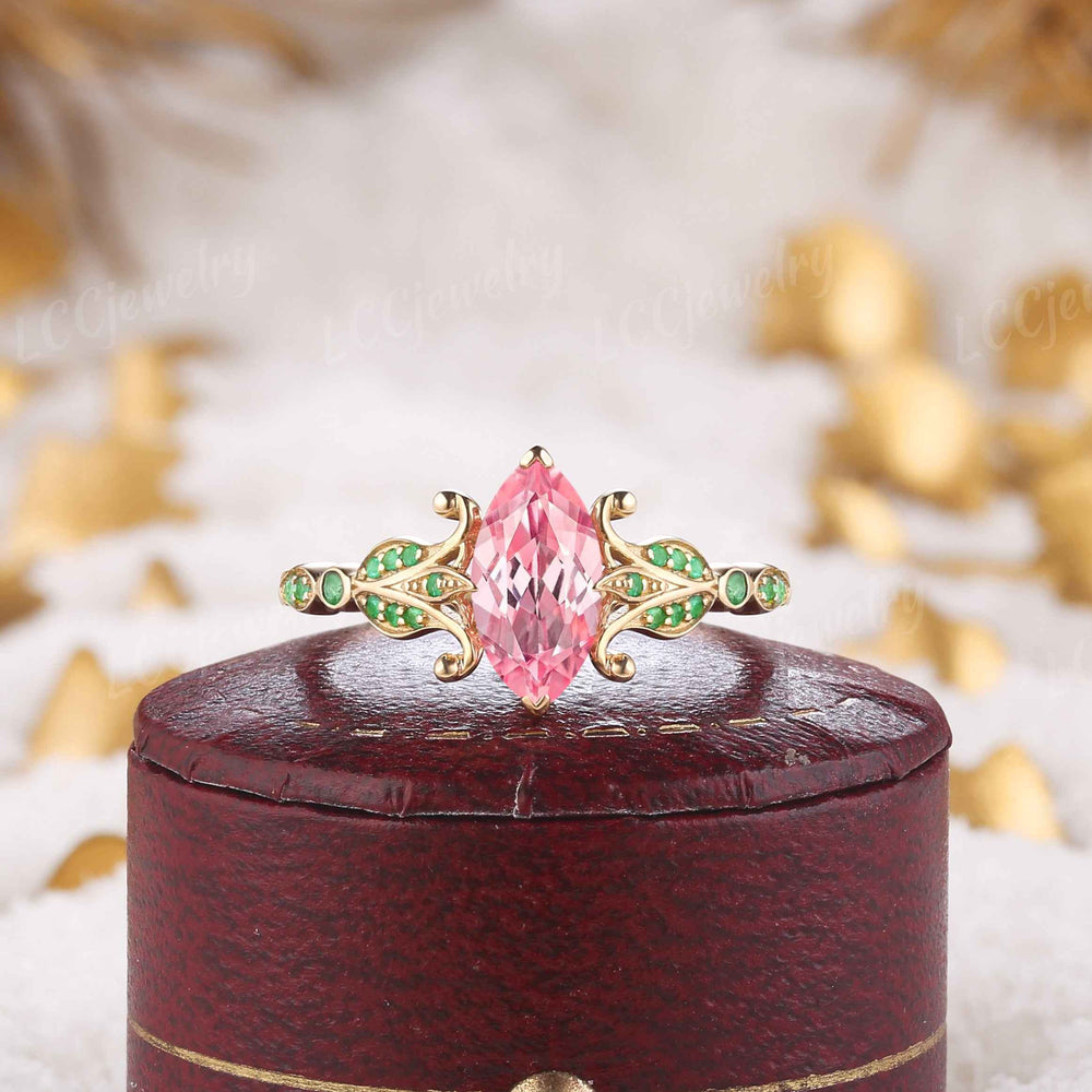 Floral Inspired | Papalacha Sapphire Iris Design Engagement Ring