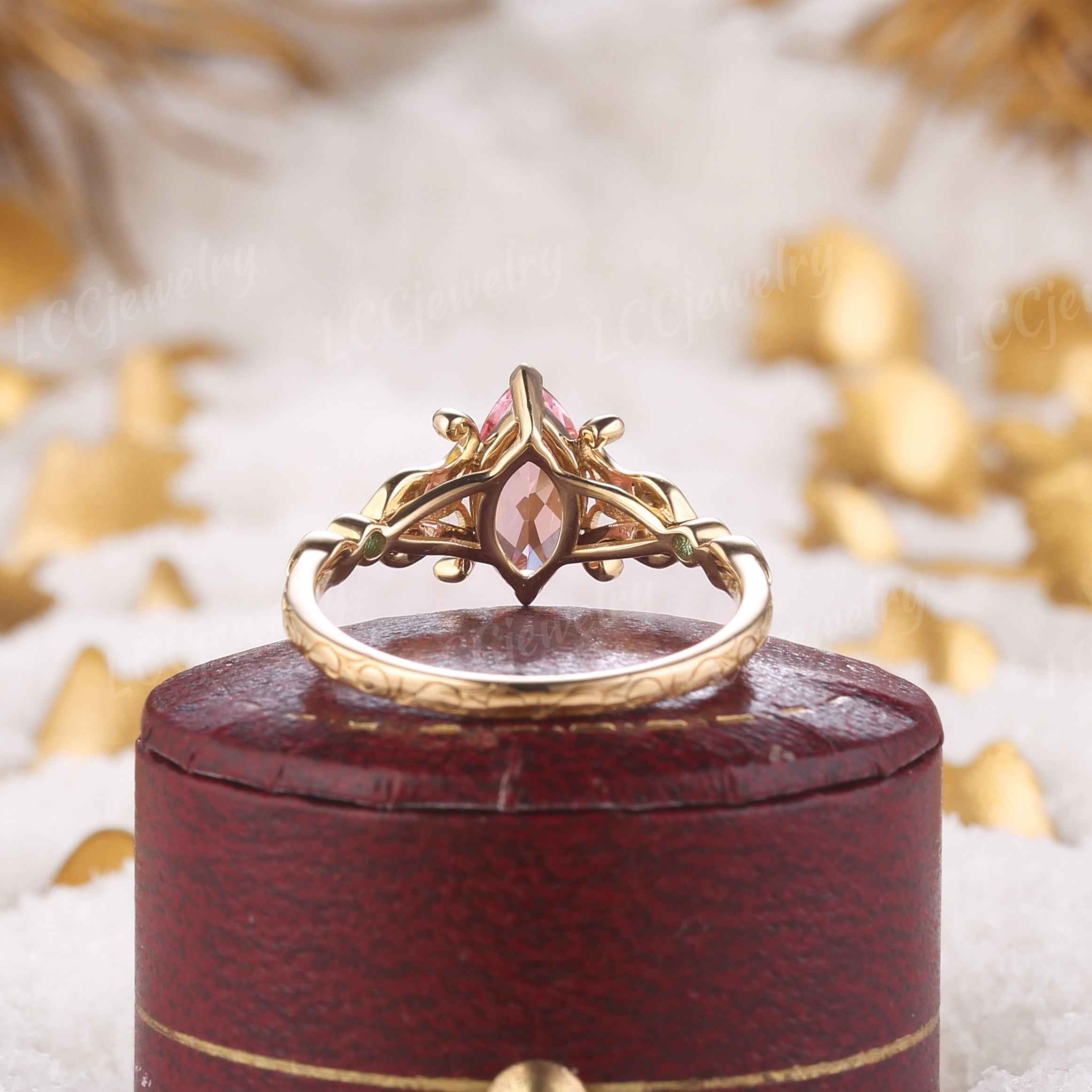 Floral Inspired | Papalacha Sapphire Iris Design Engagement Ring