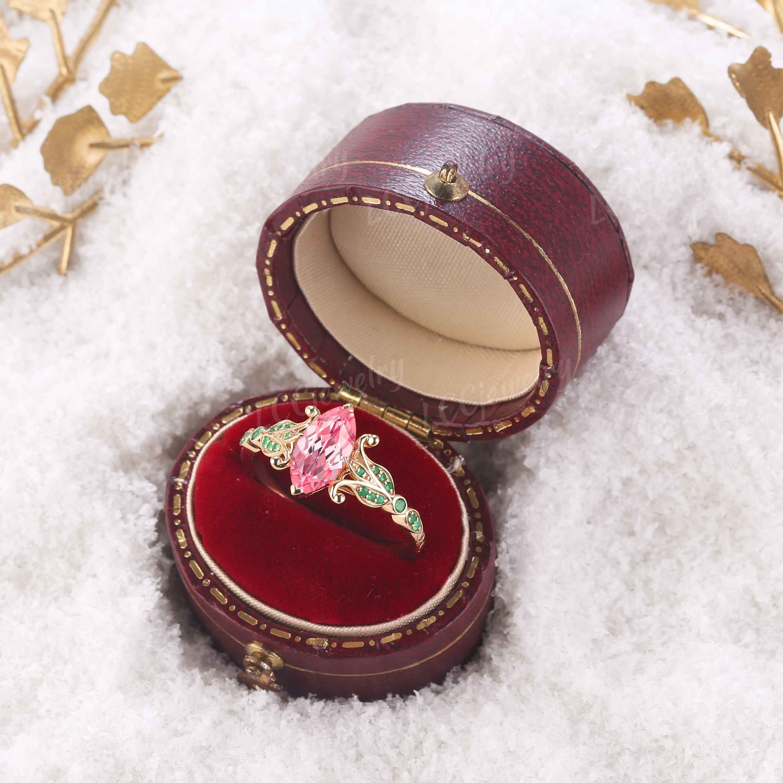 Floral Inspired | Papalacha Sapphire Iris Design Engagement Ring