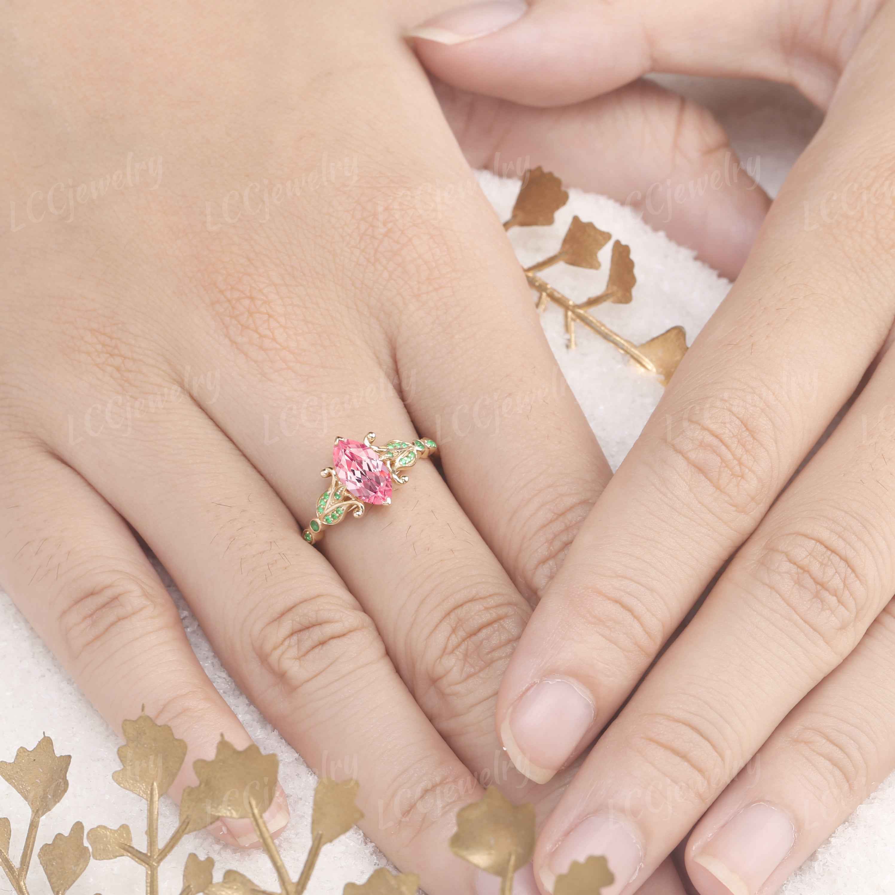 Floral Inspired | Papalacha Sapphire Iris Design Engagement Ring