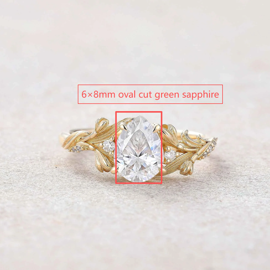 Custom Floral Inspired Snowdrop Design Green Sapphire Engagement Ring For Kyle Sultzer
